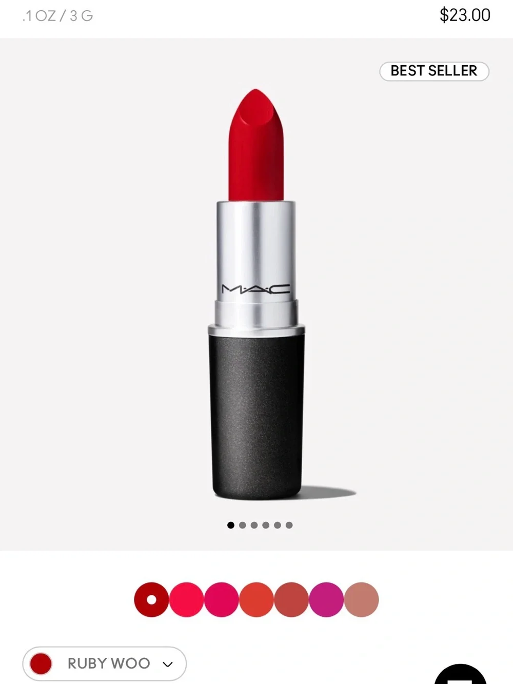 N IB MAC Cosmetics Retro Matte Lipstick - Ruby Woo Red 3g